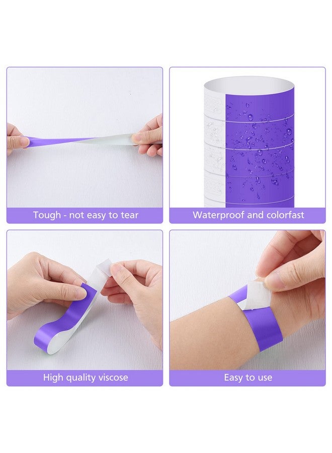 أستارون 200 قطعة من أساور المعصم الورقية الأرجوانية للأحداث والحفلات والنوادي والحفلات الموسيقية والمهرجانات، مقاومة للماء وخفيفة الوزن - Image 4