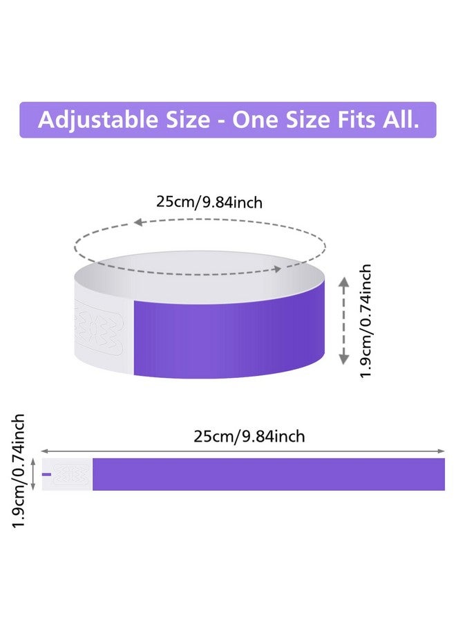 أستارون 200 قطعة من أساور المعصم الورقية الأرجوانية للأحداث والحفلات والنوادي والحفلات الموسيقية والمهرجانات، مقاومة للماء وخفيفة الوزن - Image 2