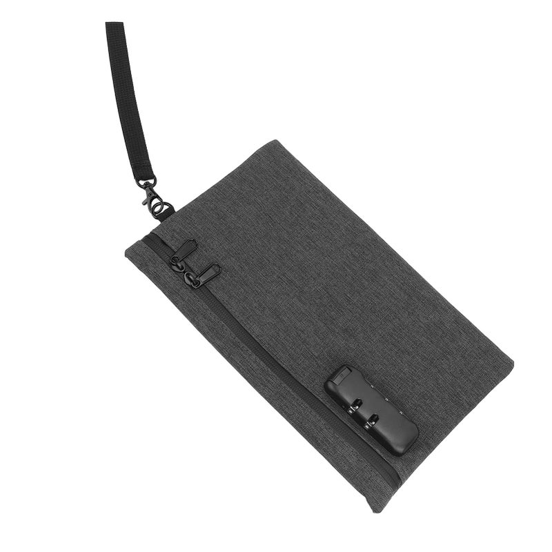 Activated Carbon Smell Proof Bag with Combination Lock Gray Smell Isolation Storage Pouch for Home Travel Business Trip - Image 5