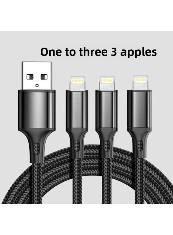 5A Three-in-one-to-three Charger Super Fast Charging Data Cable For Apple For Huawei Android Mobile Phone Multi-head Car-Color:【three Apples】- 1.2m Thick Copper Core Speed Up 800% Three-in-one