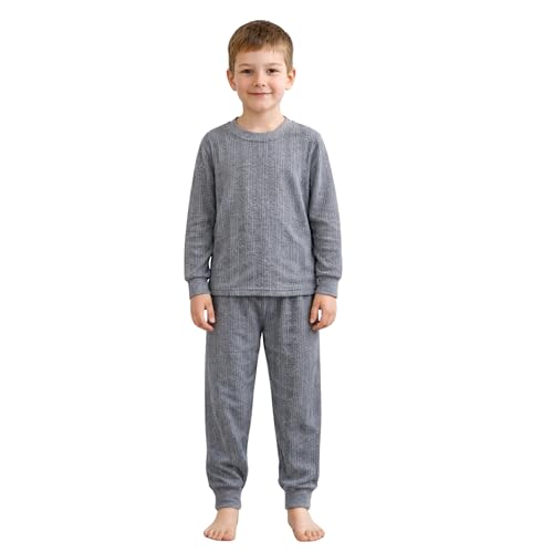 Mahi Fashion Kids Thermal Top & Bottom Set Winter (14-15 Years, Charcoal Grey) - Image 1