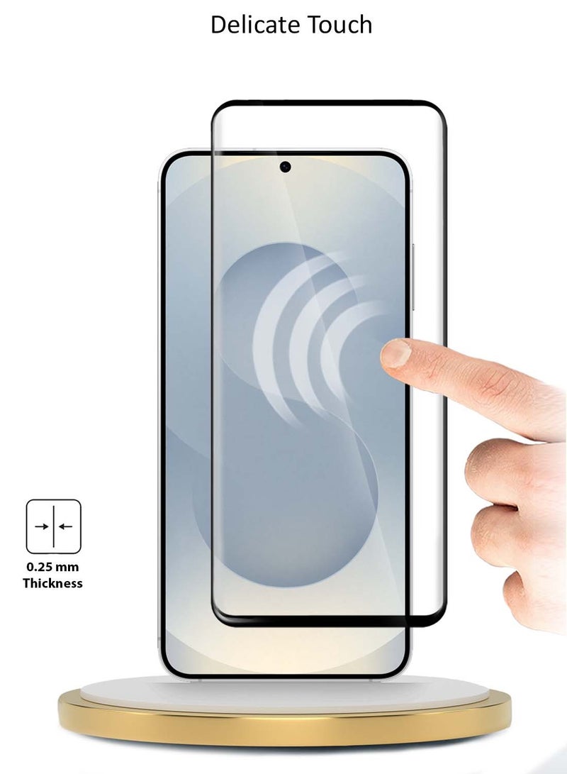 Wtech Samsung Galaxy S25+ 5G 2025 Premium EDGE-PRO Full Glue Full Cover Tempered Glass Screen Protector (MSGPCN) -  Clear/Black - Image 4