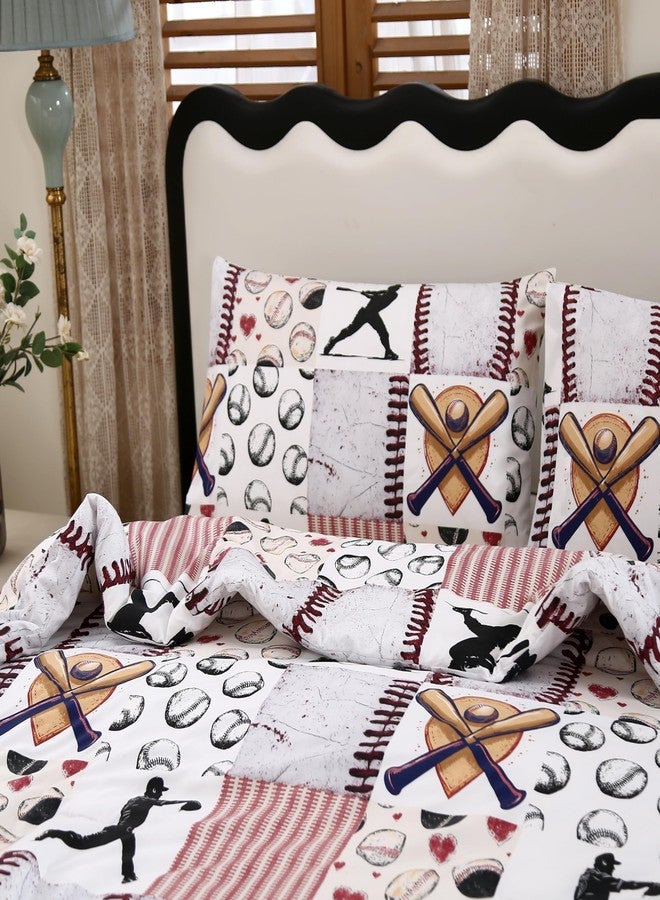 SDIII Vintage Baseball Comforter Twin with 2 Pillowcases Soft Microfiber Lightweight Sports Bedding Comforter Sets for Boys Girls and Baseball Lovers - Image 3