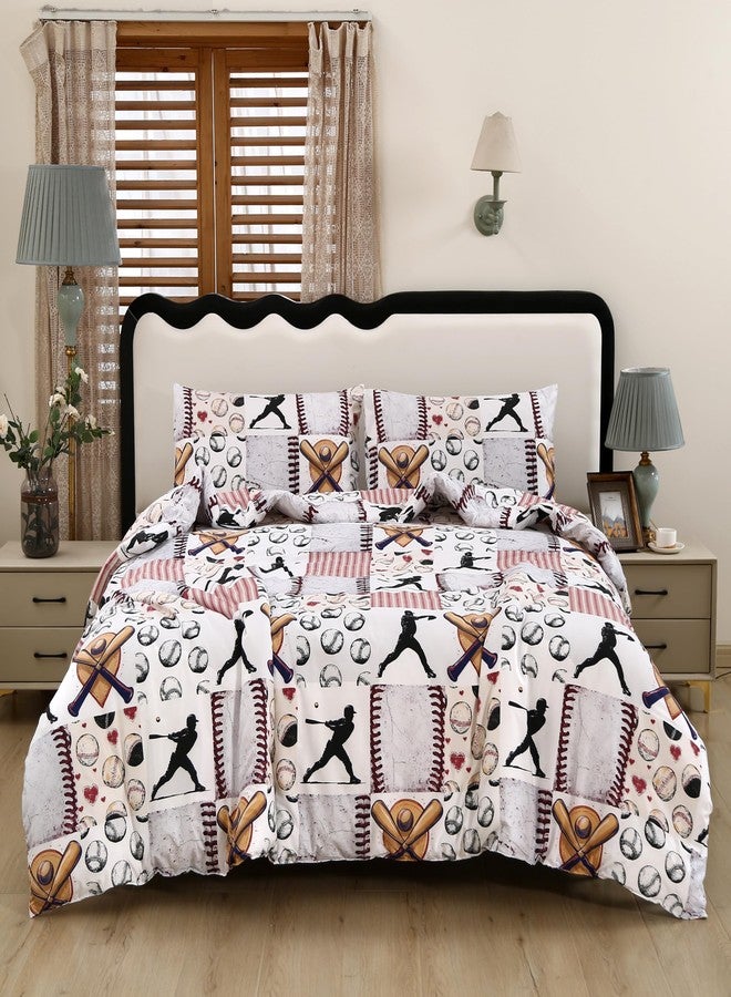SDIII Vintage Baseball Comforter Twin with 2 Pillowcases Soft Microfiber Lightweight Sports Bedding Comforter Sets for Boys Girls and Baseball Lovers - Image 1