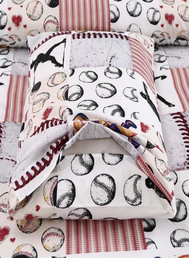 SDIII Vintage Baseball Comforter Twin with 2 Pillowcases Soft Microfiber Lightweight Sports Bedding Comforter Sets for Boys Girls and Baseball Lovers - Image 4