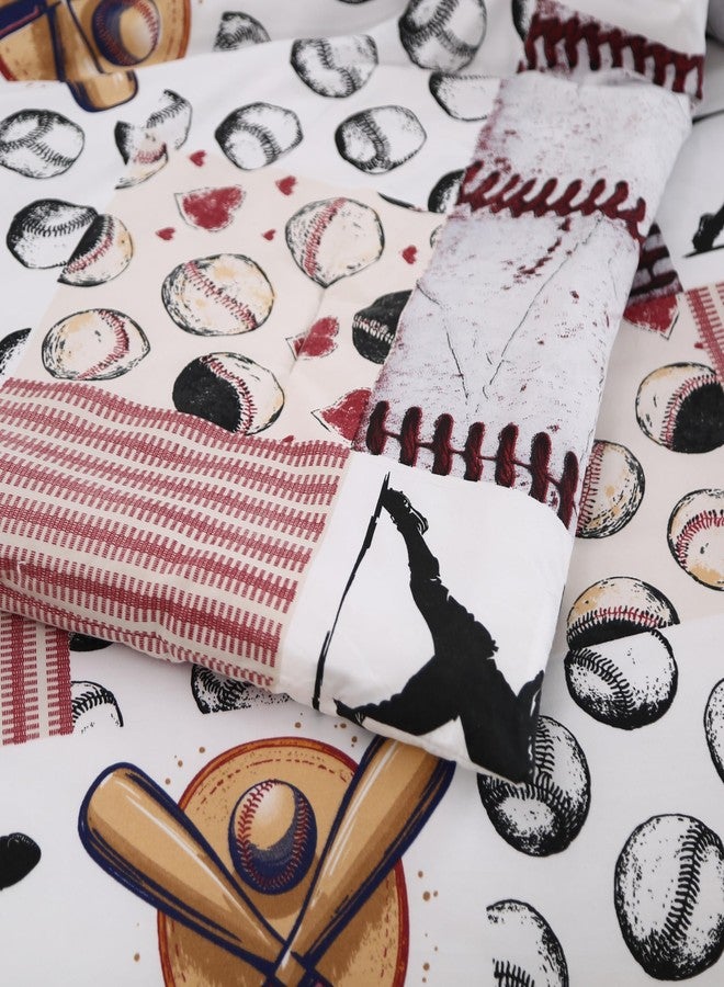 SDIII Vintage Baseball Comforter Twin with 2 Pillowcases Soft Microfiber Lightweight Sports Bedding Comforter Sets for Boys Girls and Baseball Lovers - Image 5