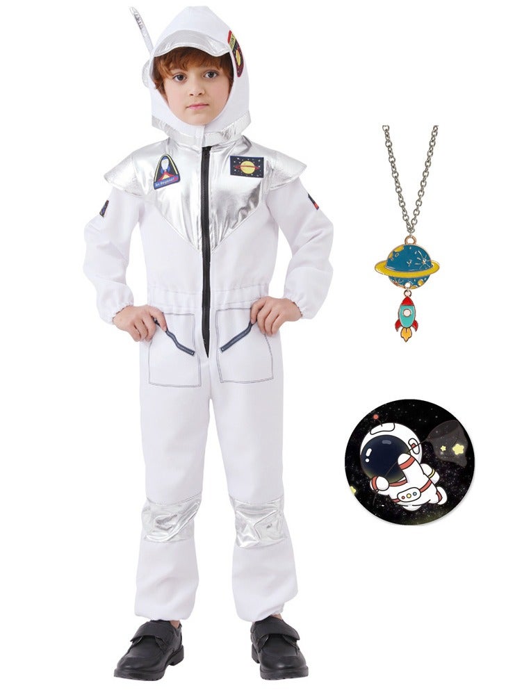 Astronaut Role-Playing Set, Space Suit + Rocket Necklace + Astronaut Badge - Image 1