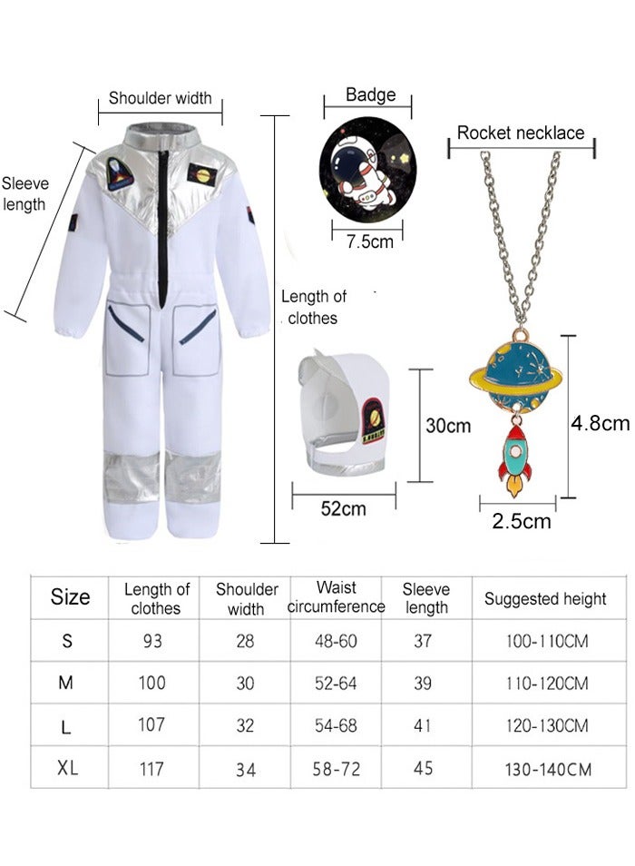 Astronaut Role-Playing Set, Space Suit + Rocket Necklace + Astronaut Badge - Image 2