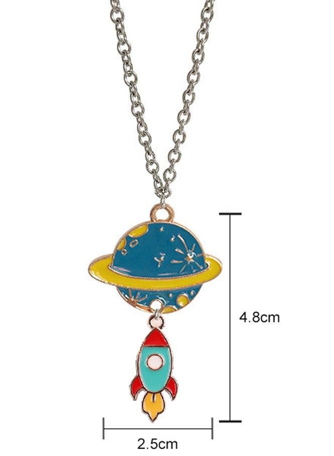 Astronaut Role-Playing Set, Space Suit + Rocket Necklace + Astronaut Badge - Image 3