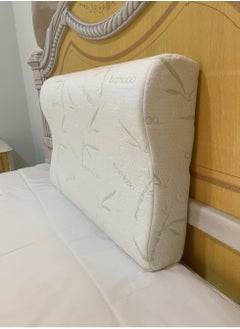 MAXQON Bamboo Contour Memory Foam Pillow With Removable Cover - Hypoallergenic & Breathable- 60x40x12cm  - Image 4