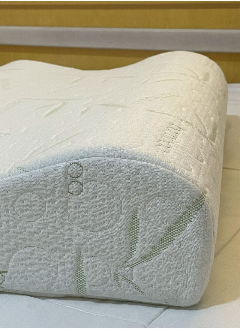 MAXQON - Bamboo Contour Memory Foam Pillow With Removable Cover - Hypoallergenic & Breathable- 60x40x12cm - Image 1