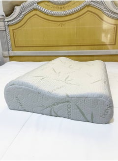 MAXQON Bamboo Contour Memory Foam Pillow With Removable Cover - Hypoallergenic & Breathable- 60x40x12cm  - Image 3