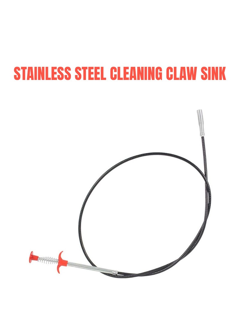 Stainless Steel Cleaning Claw Sink Unblocker Wire Bendable Drain Relief Hair Catcher Clog Remover Bathroom Kitchen 1.5 Meter  - Image 1
