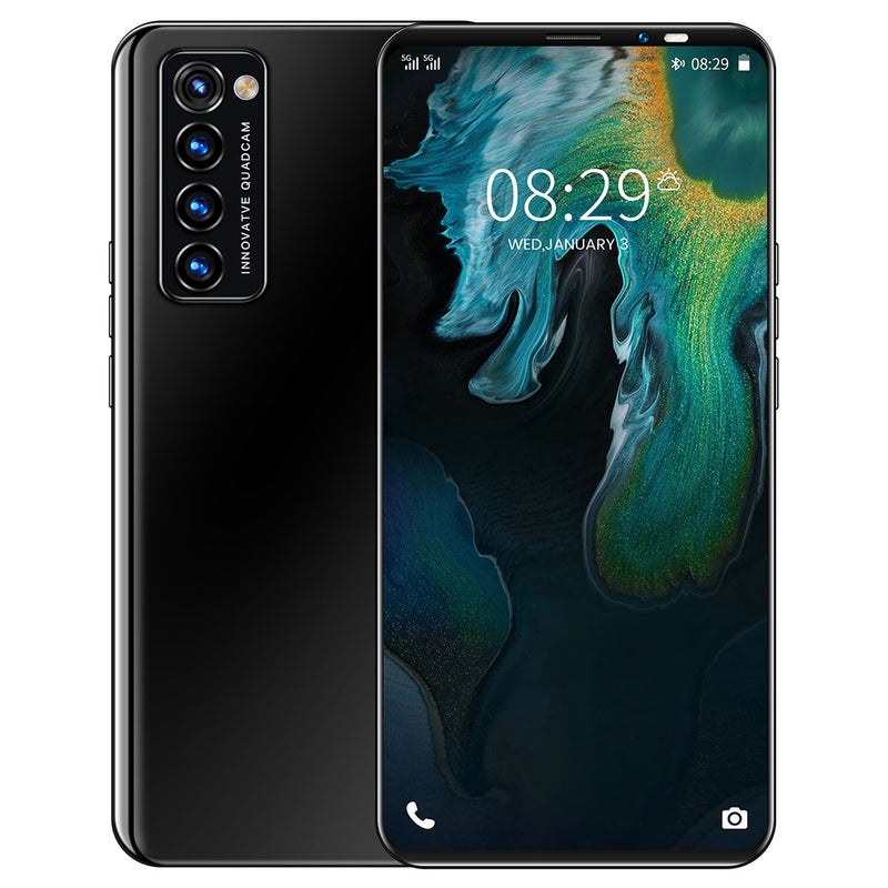 Generic (Unbranded) 5.8 Inch Rino4 Pro Smart Phone Facial Recognition HD MTK6580 Quad Core 512MB RAM 4GB ROM 4800Mah Android 10.0 Black EU Plug - Image 1