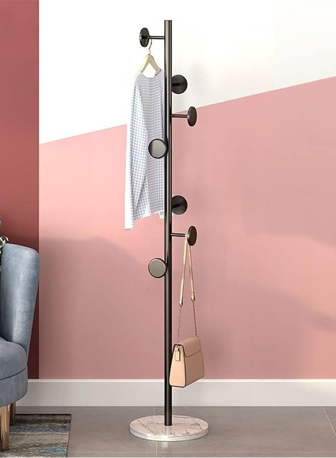 JCB CHIC Coat Rack Freestanding, Metal Coat Rack Tree with 8 Hooks, Free Standing Hanger for Hats Scarves Purses Umbrellas, Coat Stands with Stable Base for Entryway Bedroom  - Image 1