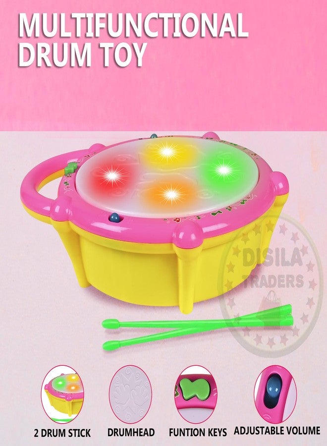 Disila Traders Musical 3D Flash Drum Toy for Kids Drum with Light Up Educational Toy - Image 2