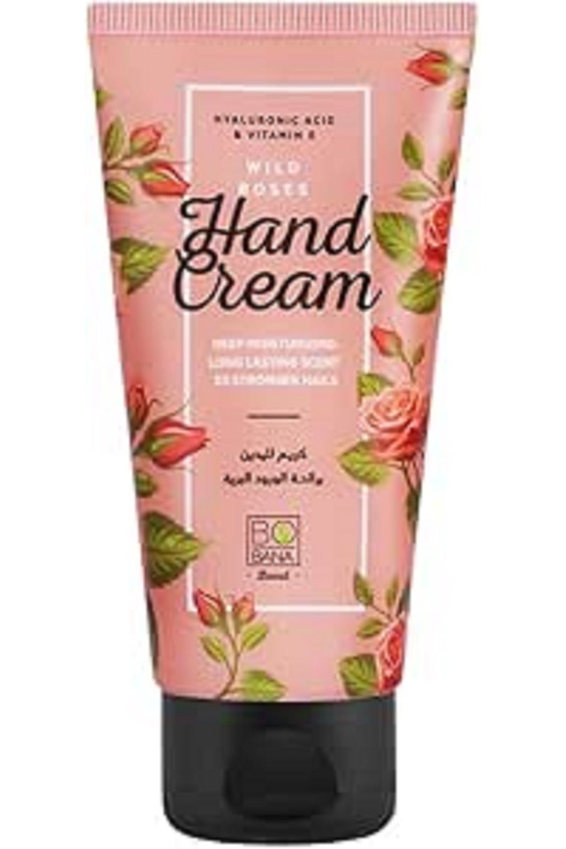 بوبانا كريم لليدين من بوبانا لترطيب عميق وتقوية الأظافر وحاجز البشرة بحمض الهيالورونيك وفيتامين إي، برائحة الورود البرية