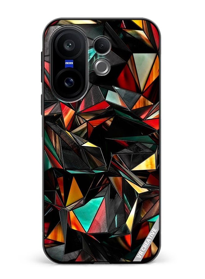 Protective Case Cover For Vivo X200 FE Polygon Abstract Design Multicolour