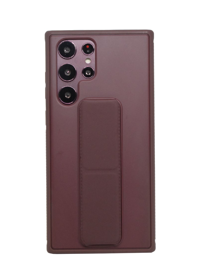 BORTONY Galaxy S22 Ultra Case Silicone Camera Protected Shockproof With Finger Grip Stand Cover - Image 1