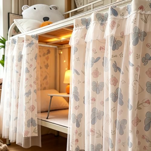 Qubanda Dorm Bottom Bunk Blackout Privacy Bed Curtains Bed Canopy Shading Dustproof Breathable Tent Nets Single Sleeper - Image 3