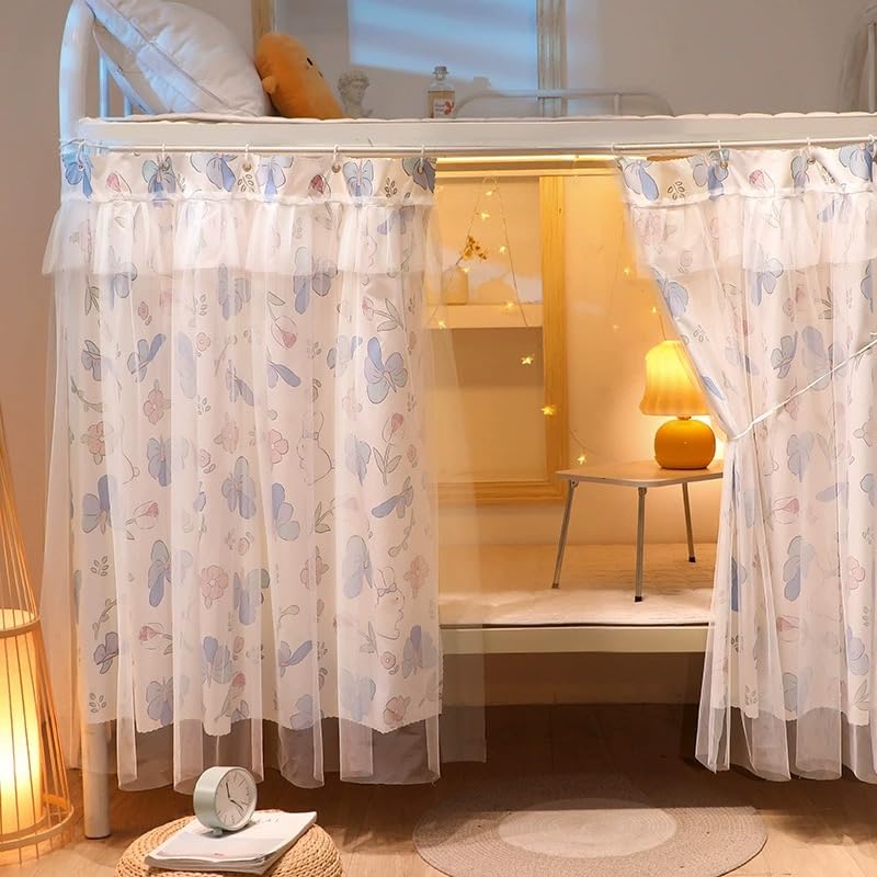Qubanda Dorm Bottom Bunk Blackout Privacy Bed Curtains Bed Canopy Shading Dustproof Breathable Tent Nets Single Sleeper - Image 5