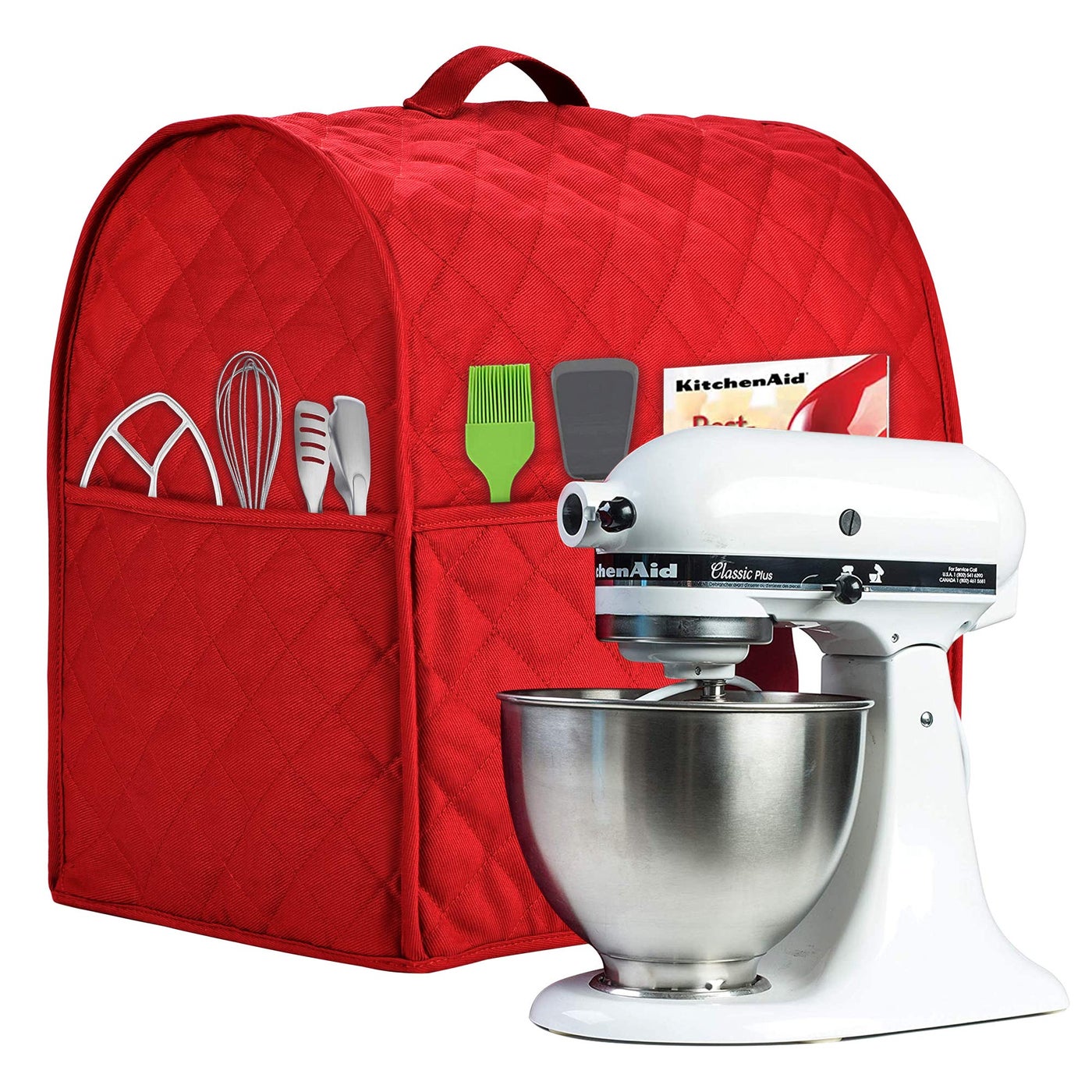 Stand Mixer Cover compatible with Kitchenaid Mixer Fits All Tilt Head Bowl Lift ModelsPure CottotFine Soft Not Easy to Fade Not Easy To Pilling Fits for 45Quart and All 6Quart Red