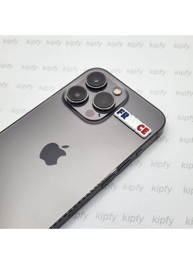 Kipfy France Flag Metal Sticker Decal, Blue White Red, Self-Adhesive For Mobile phones Laptops - Image 3