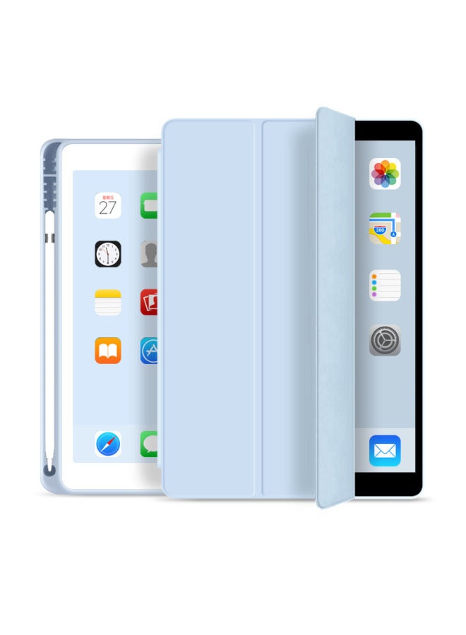 Applicable To Ipad 10 Generation 10.9 Protective Case Pro11 Silicone Soft Case Mini5 With Pen Slot 9.7 Air5 Leather Case-Color:White Ice Color 【TPU With Pen Slot Soft Shell】】-Applicable Model:Ipad 11 (a16)2025/ipad 10th Generation 10.9 2022