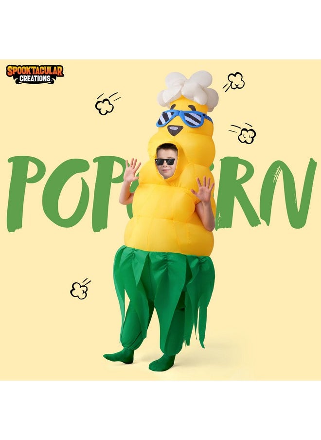 Spooktacular Creations - Kids Halloween Inflatable Costumes, Popcorn Hair Corn Blow Up Costumes, Full Body Inflatable Suit For Boys Halloween Cosplay Parties - Image 1
