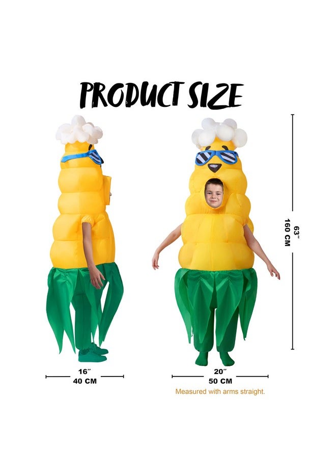 Spooktacular Creations - Kids Halloween Inflatable Costumes, Popcorn Hair Corn Blow Up Costumes, Full Body Inflatable Suit For Boys Halloween Cosplay Parties - Image 1