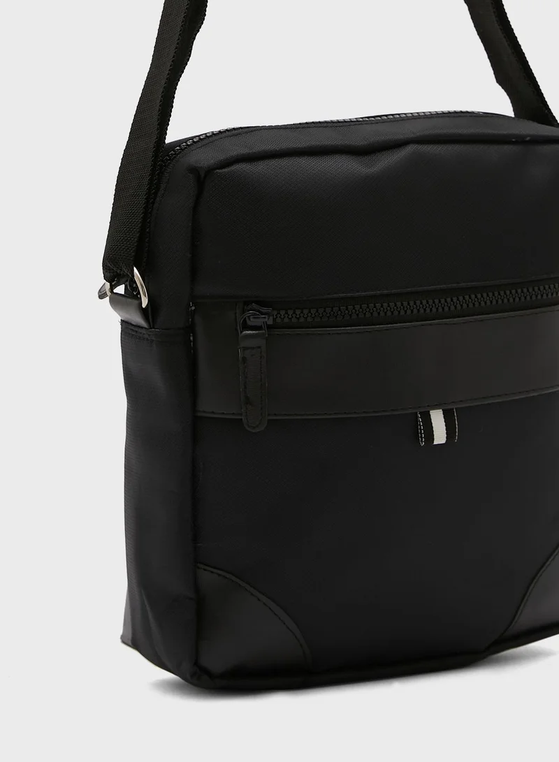 Seventy Five Webbing Details Crossbody Messenger Bag