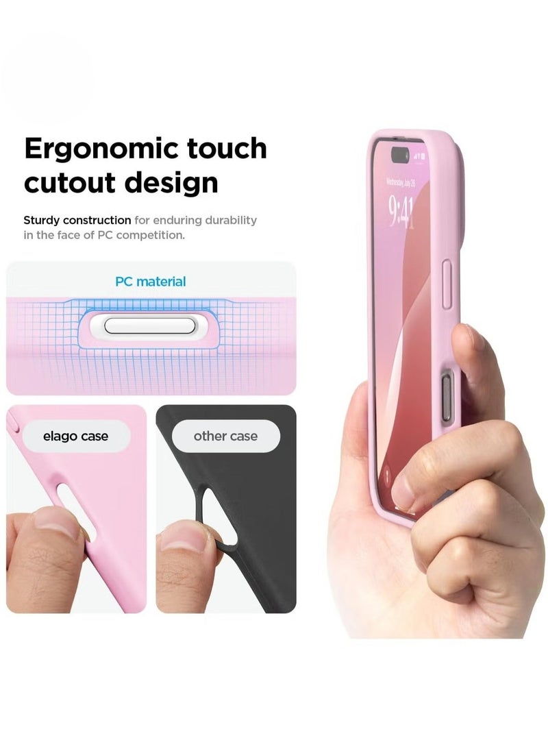Raxoom حافظة آيفون 16 برو باللون الوردي الساخن - حماية كاملة رفيعة مضادة للصدمات مع بطانة ناعمة من الألياف الدقيقة، مقاومة للخدوش - Image 4