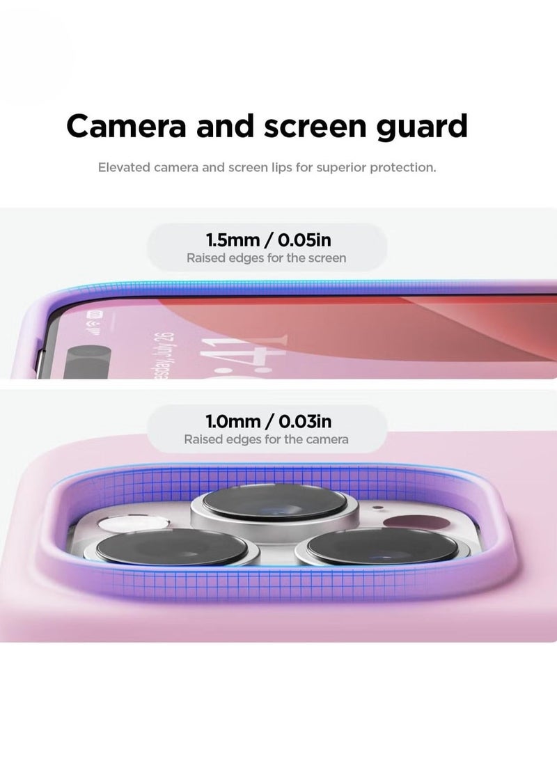 Raxoom حافظة آيفون 16 برو باللون الوردي الساخن - حماية كاملة رفيعة مضادة للصدمات مع بطانة ناعمة من الألياف الدقيقة، مقاومة للخدوش - Image 2