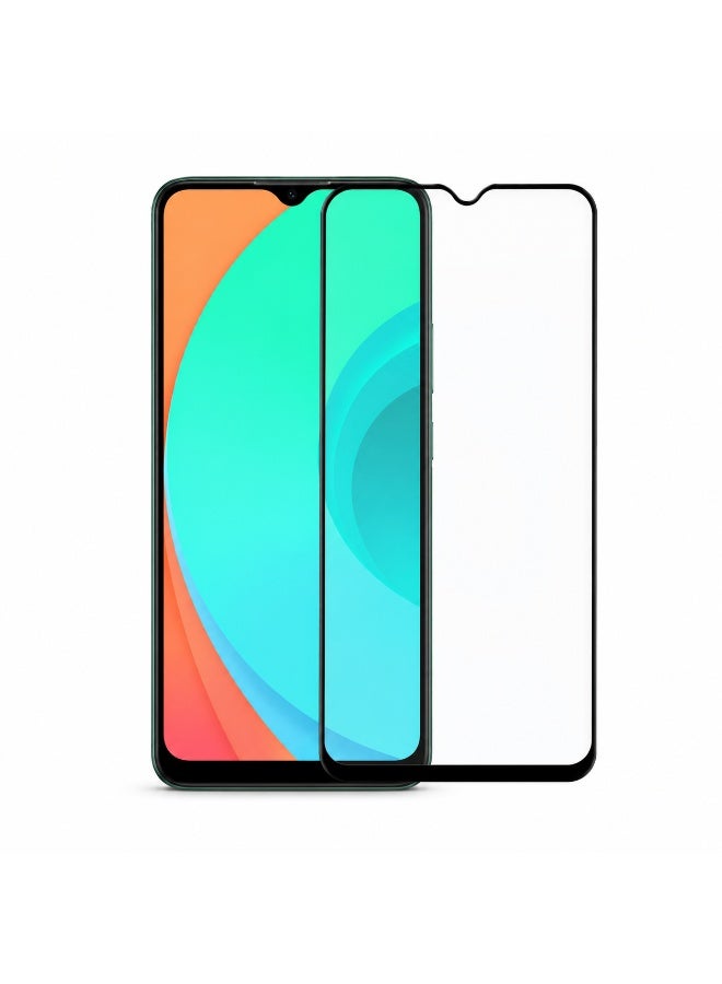 DEER Ghazala Shield Full Cover Anti-Static Tempered Glass Screen Protector for Realme C11 - Black Edge - Image 1
