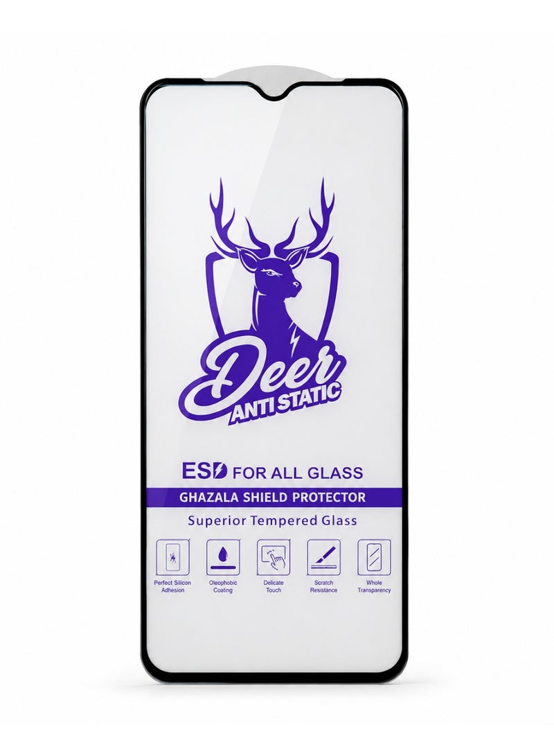 DEER Ghazala Shield Full Cover Anti-Static Tempered Glass Screen Protector for Realme C11 - Black Edge - Image 2