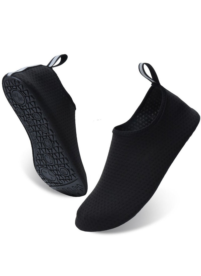Generic Water Shoes for Men Women Quick-Dry Aqua Socks Slip-on Beach Shoes Swimming Shoes Barefoot Yoga Socks for Sport Beach Swim Surf Yoga Exercise (Black)  - Image 1