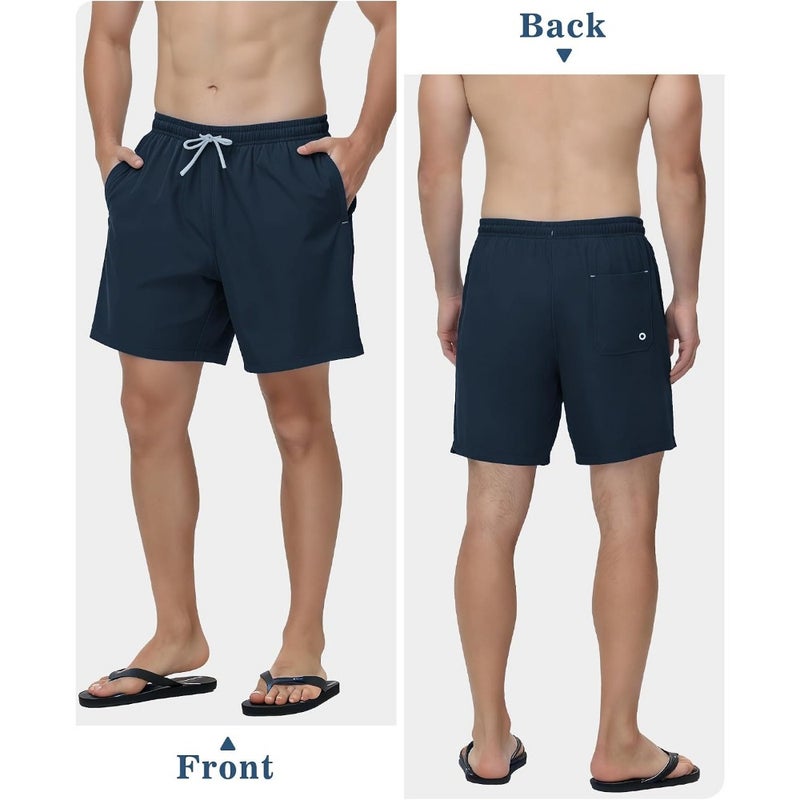 Zoofly Mens Swim Trunks 2 in 1 Swim Shorts Quick Dry Board Shorts with Zipper Pockets and Compression Liner - Image 2