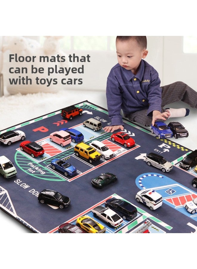 Children's Play House City Traffic Parking Lot Car Games Parking Non-slip Mat Washable Thick Mat-Color:Traditional Chinese 140*112 Hong Kong Wind Parking Lot - Image 4