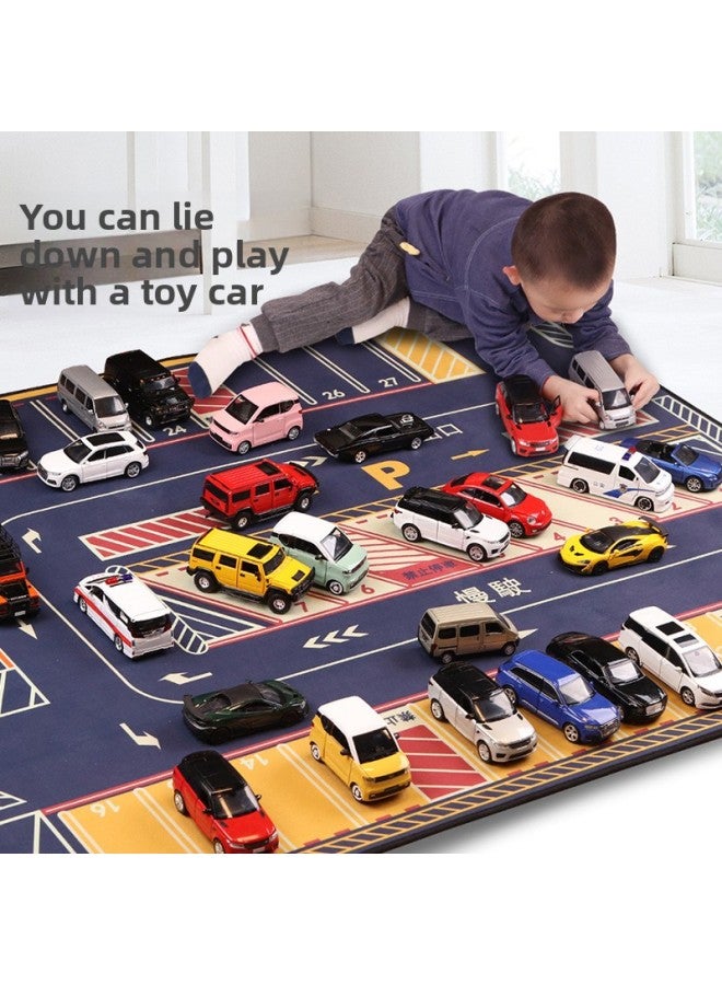 Children's Play House City Traffic Parking Lot Car Games Parking Non-slip Mat Washable Thick Mat-Color:Traditional Chinese 140*112 Hong Kong Wind Parking Lot - Image 5