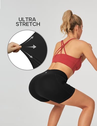 Heathyoga Biker Shorts Women Tummy Control 5" Workout Shorts Women with Pockets High Waisted Spandex Short for Gym Yoga - Image 4
