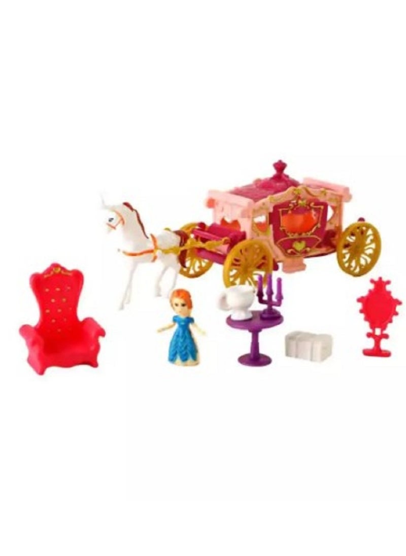 Generic - Funny Dream Castle Toy, Horse and Carriage Toy Set for Girl, Doll with Accessories Toys for Kids to Play - Image 1