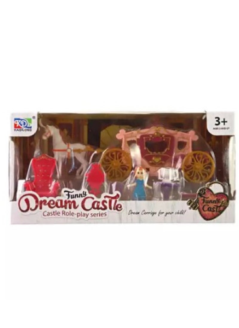 Generic - Funny Dream Castle Toy, Horse and Carriage Toy Set for Girl, Doll with Accessories Toys for Kids to Play - Image 1