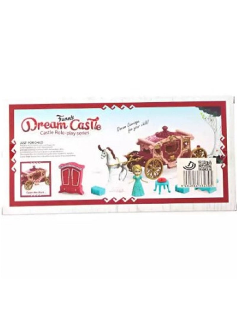 Generic - Funny Dream Castle Toy, Horse and Carriage Toy Set for Girl, Doll with Accessories Toys for Kids to Play - Image 1
