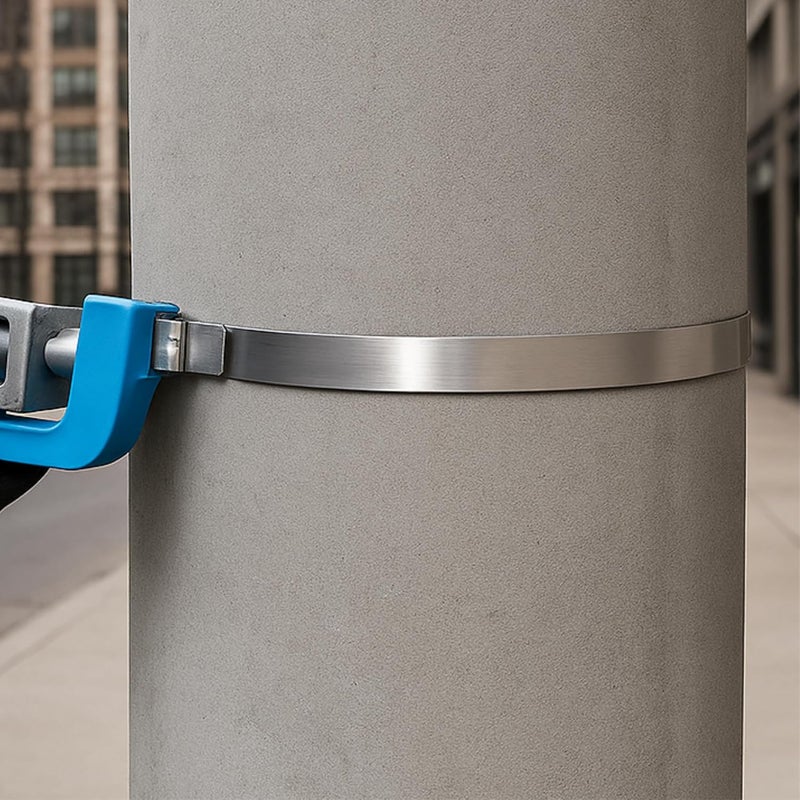 Bandit CP0499 5/8" Wide x 0.025" Thick 1" Diameter, Galvanized Carbon Steel Center Punch Clamp (100 Per Box) - Image 5