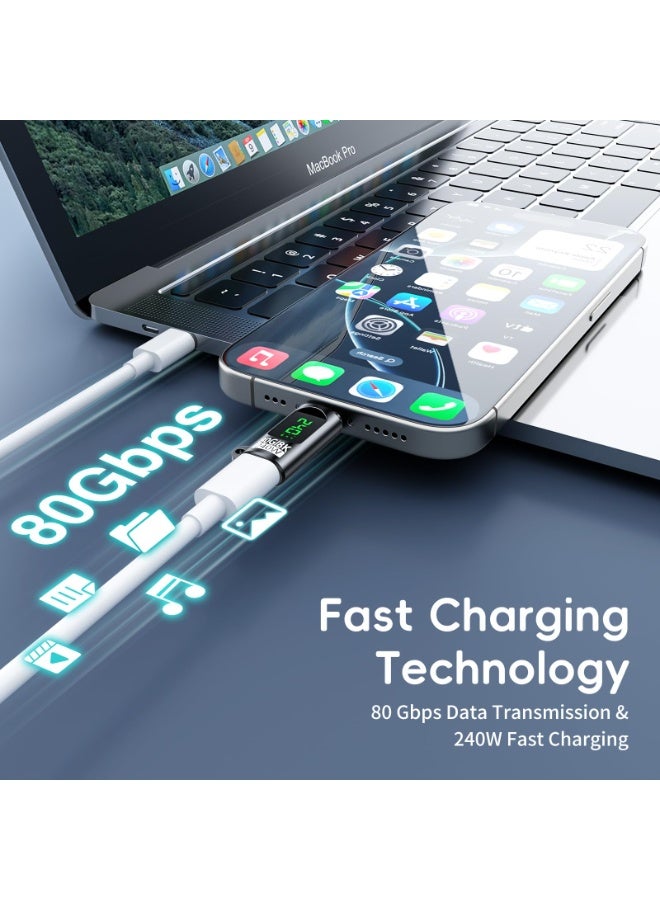 SANMUGEED 240W USB C Adapter Power Meter Tester - Voltage Current Power LED Digital Display, Type C Male to Female Extension Connector for iPhone 15/16, MacBook, iPad & More USB-C Cables/Devices - Image 4