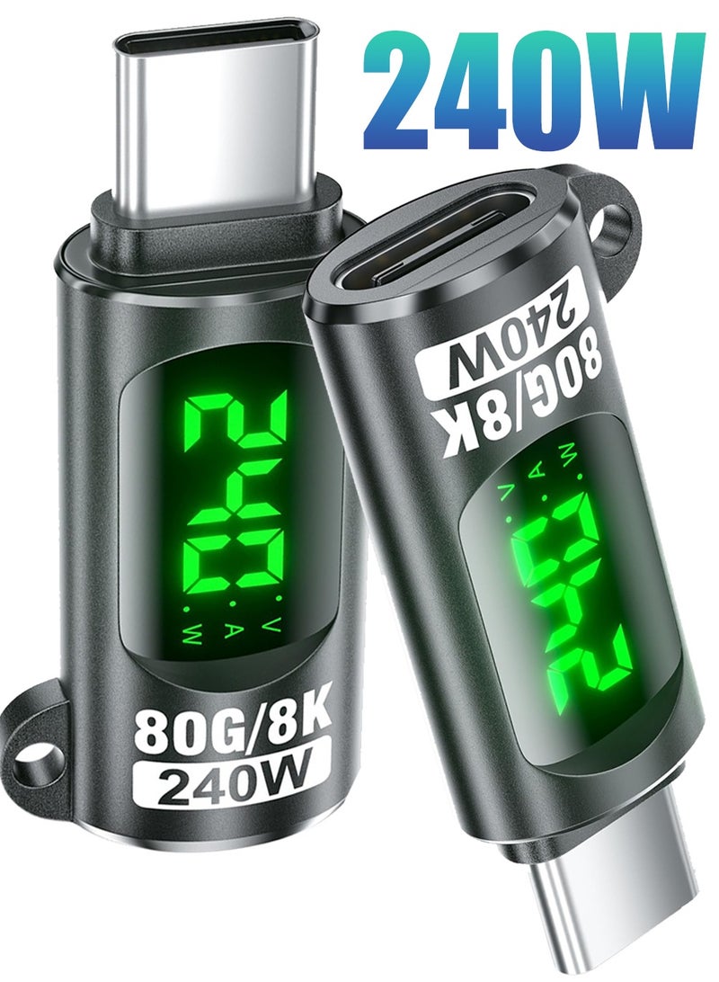 SANMUGEED 240W USB C Adapter Power Meter Tester - Voltage Current Power LED Digital Display, Type C Male to Female Extension Connector for iPhone 15/16, MacBook, iPad & More USB-C Cables/Devices - Image 1