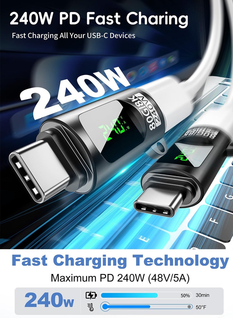 SANMUGEED 240W USB C Adapter Power Meter Tester - Voltage Current Power LED Digital Display, Type C Male to Female Extension Connector for iPhone 15/16, MacBook, iPad & More USB-C Cables/Devices - Image 3