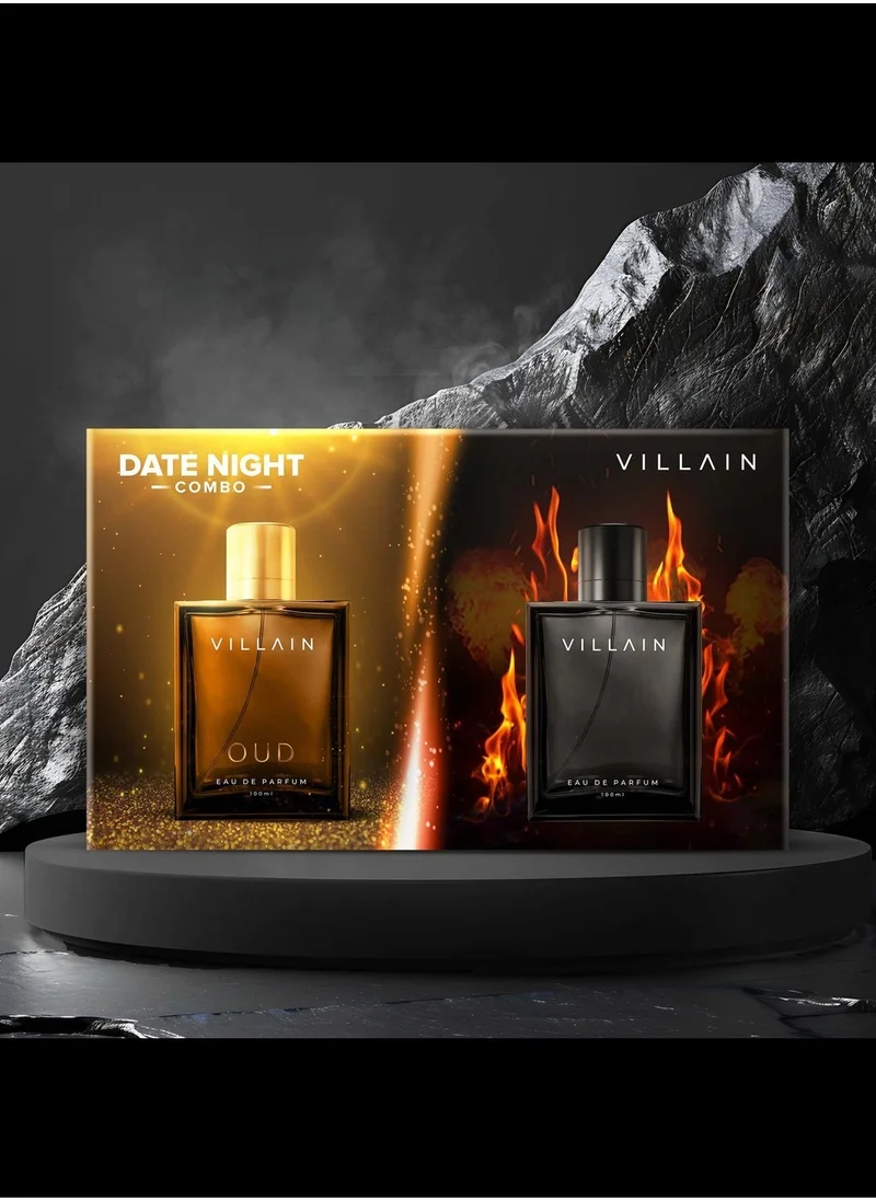 VILLAIN Date Night Combo Eau de Parfum (EDP) Perfume for men, Classic & OUD Combo For Men, Gifts for Men, 100 ml x 2 (200 ml)
