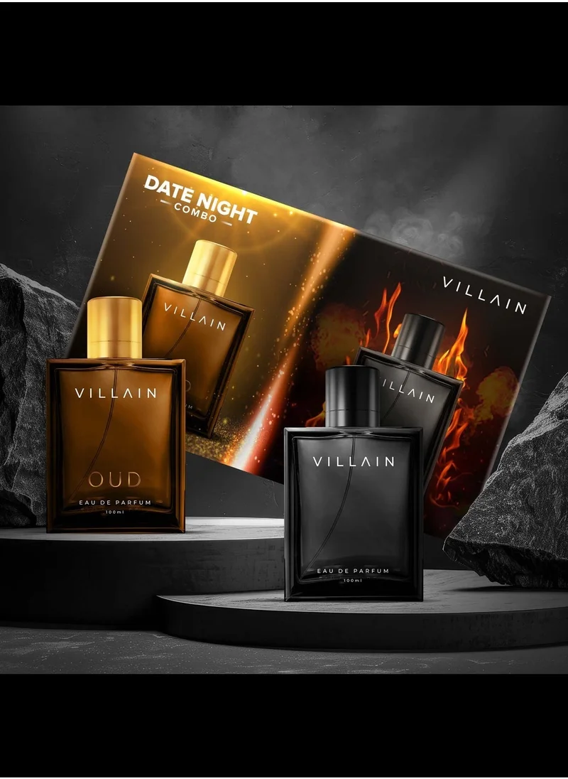 VILLAIN Date Night Combo Eau de Parfum (EDP) Perfume for men, Classic & OUD Combo For Men, Gifts for Men, 100 ml x 2 (200 ml)