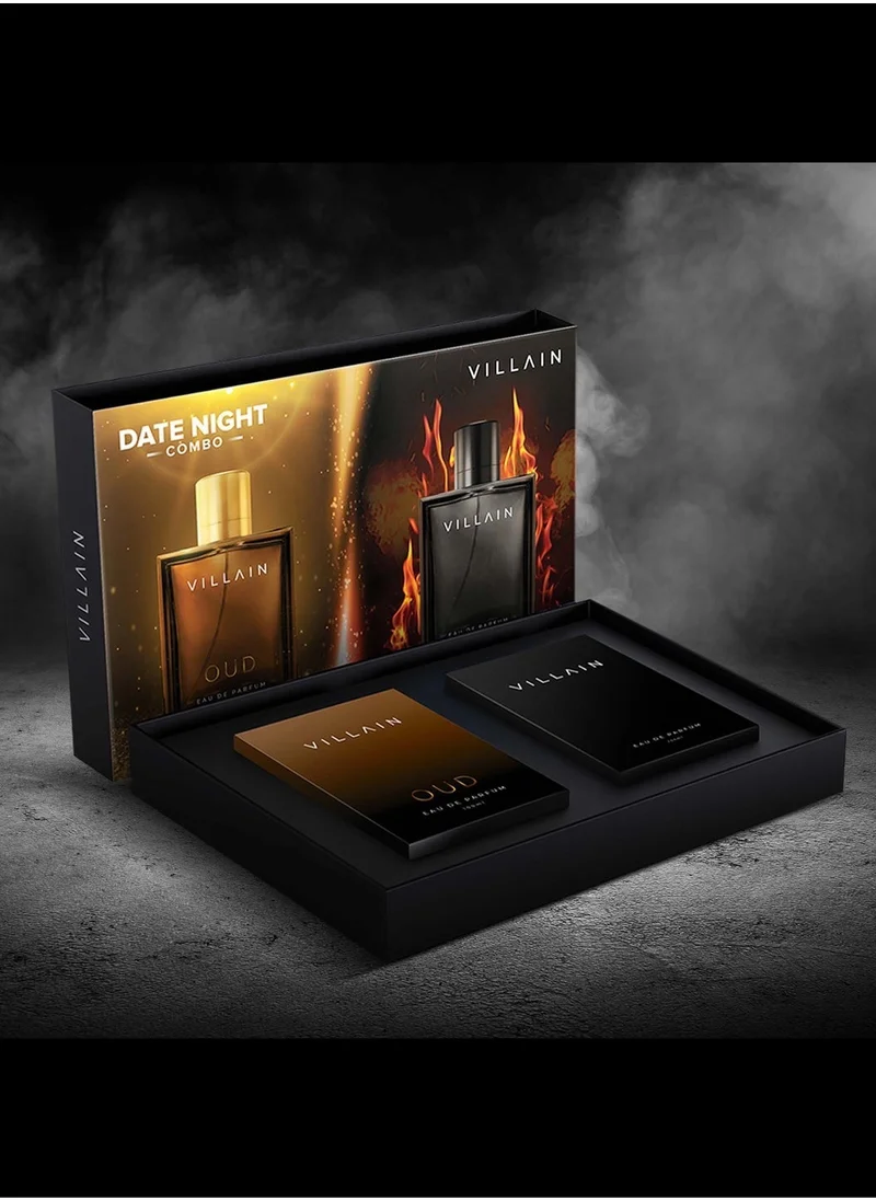 VILLAIN Date Night Combo Eau de Parfum (EDP) Perfume for men, Classic & OUD Combo For Men, Gifts for Men, 100 ml x 2 (200 ml)